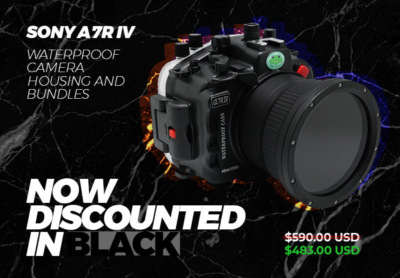 SONY A7R IV WATERPROOF CAMERA HOUSING AND BUNDLES NOW DISCOUNTED IN BLACK