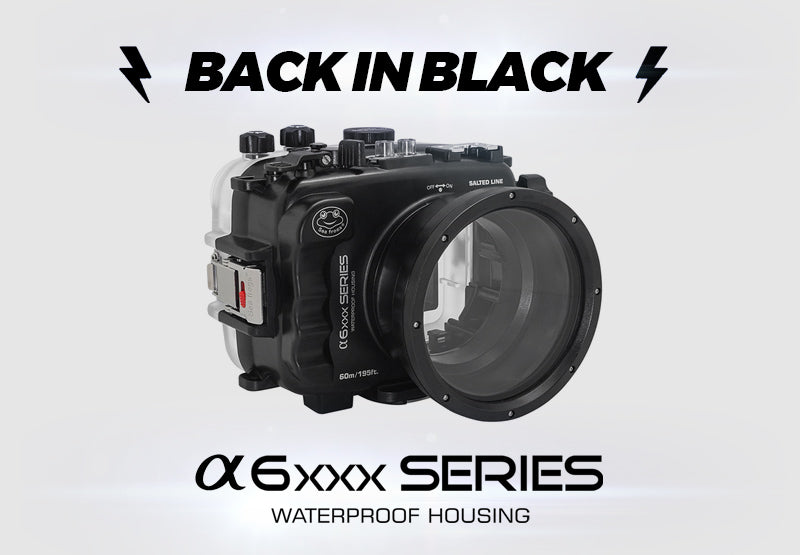 Sea Frogs Salted Line underwater housing series for Sony A6xxx cameras back in stock in a black color