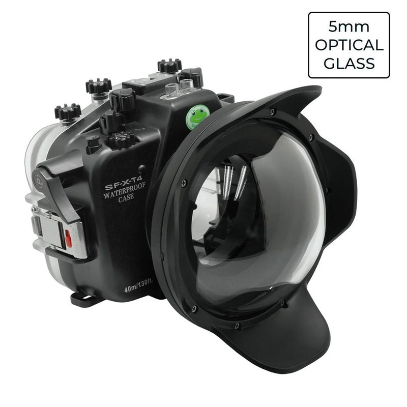Fujifilm X-T4 40M/130FT Underwater camera housing with 6" Optical Glass Dome Port. XF 18-55mm