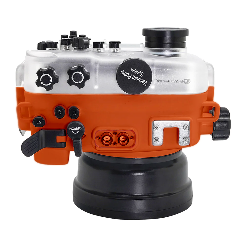 SeaFrogs UW housing for Sony A6xxx series Salted Line with Aluminium Pistol Grip & 6" Dry dome port (Orange) - Surfing photography edition / GEN 3