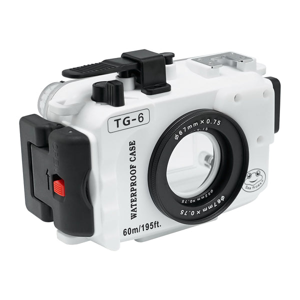 Olympus TG-6 60m 195ft SeaFrogs Underwater Camera Housing (White) – seafrogs