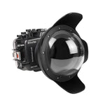 Sony A7 IV NG 40M/130FT Underwater camera housing with 8" Dome port V.9 for FE12-24mm F4 (Zoom rings for FE12-24 F4 and FE16-35 F4 ncluded).