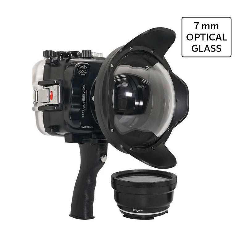 SeaFrogs UW housing for Sony A6xxx series Salted Line with pistol grip & 6" Optical Glass Dry dome port (Black) / GEN 3 - A6XXX SALTED LINE