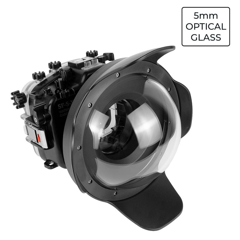 Fujifilm X-T5 40M/130FT Underwater camera housing with 8" Optical Glass Dome Port. XF 18-55mm