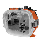 60M/195FT Waterproof housing for Sony RX1xx series Salted Line with Aluminium Pistol Grip (Orange)