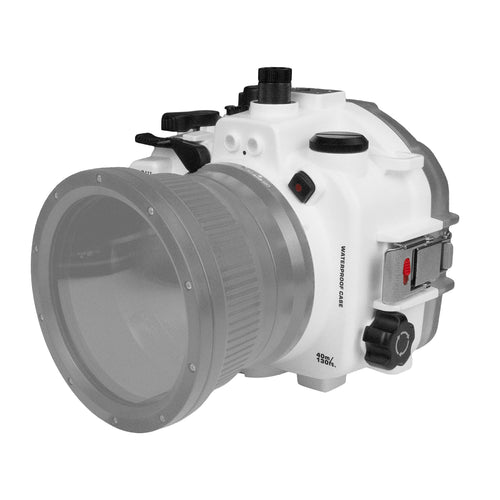 Sony A7 IV Salted Line series 40m/130ft  waterproof camera housing with 6" Optical Glass Dome port V.1. White