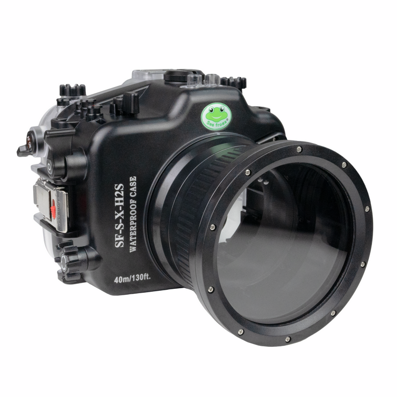 Fujifilm X-H2/X-H2S 40M/130FT Underwater camera housing with glass 4" Flat Port. XF 56mm
