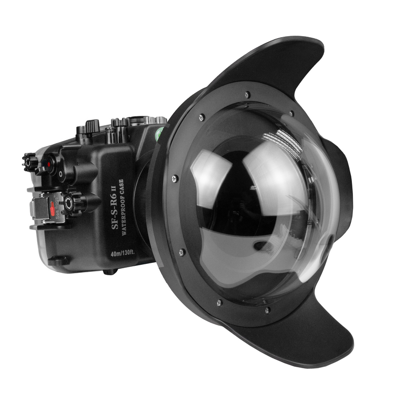 SeaFrogs 40m/130ft Underwater camera housing for Canon EOS R6 Mark II with 8" Dry Dome Port  (RF 14-35mm f/4L)