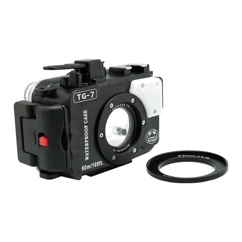 Seafrogs Custodia Subacquea Per Olympus TG-7 - Professionale, 60m, Nero, Per Foto Subacquee - Foto 1