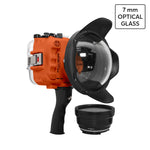 SeaFrogs UW housing for Sony A6xxx series Salted Line with pistol grip & 6" Optical Glass Dry dome port (Orange)