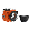 SeaFrogs 60M/195FT Waterproof housing for Sony A6xxx series Salted Line with 4" Dry Dome Port (Orange) / GEN 3