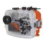SeaFrogs 60M/195FT Waterproof housing for Sony A6xxx series Salted Line with 4" Dry Dome Port (Orange) / GEN 3