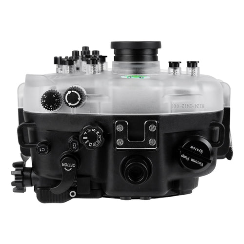 Sea Frogs Salted Line Series Sony A7III / A7RIII 40M/130FT Waterproof camera housing with 4" Flat Short Port (zoom gear included). Black