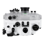 Sea Frogs Salted Line Series Sony A7III / A7RIII 40M/130FT Waterproof camera housing with 4" Flat Short Port (zoom gear included). White