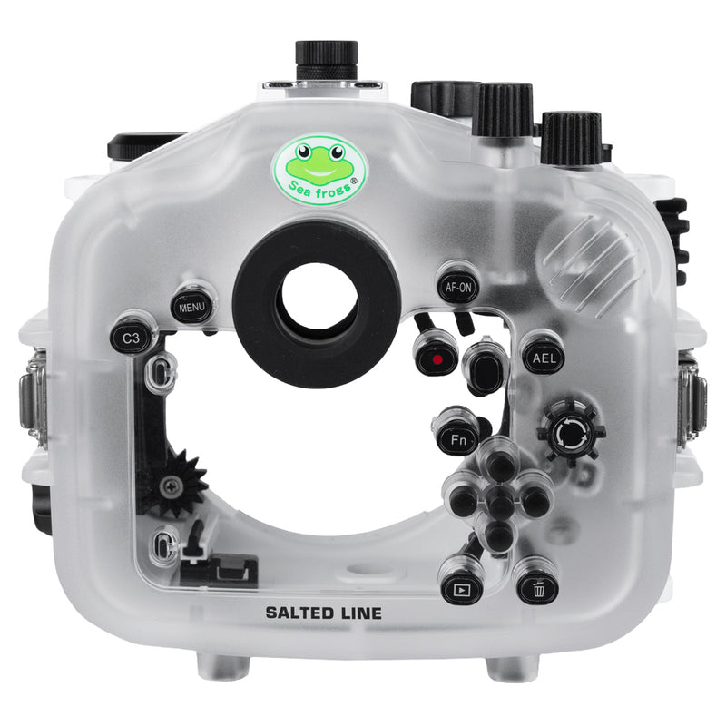 Sea Frogs Salted Line Series Sony A7III / A7RIII 40M/130FT Waterproof camera housing with 4" Standard port (one zoom gear included). White