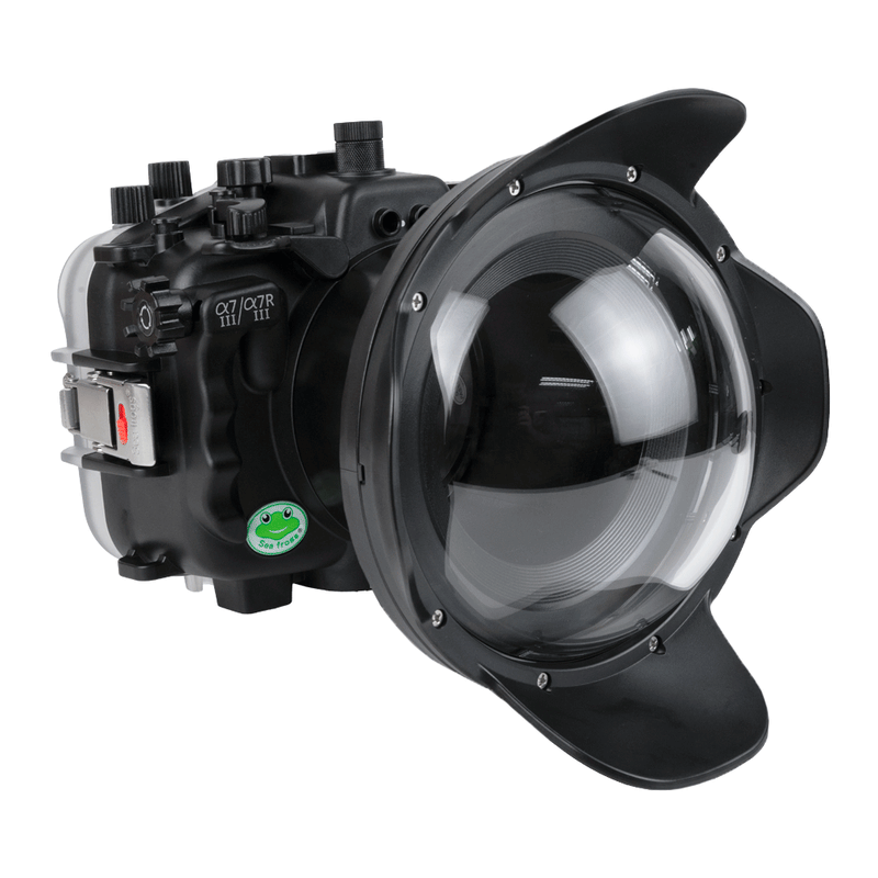 Sea Frogs Salted Line Series Sony A7III / A7RIII 40M/130FT Waterproof camera housing with 6" Dome port V.10 (one zoom gear included). Black