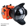 Sea Frogs Salted Line Series Sony A7III / A7RIII 40M/130FT Waterproof camera housing with 6" Dome port V.2 (zoom gear included). Orange