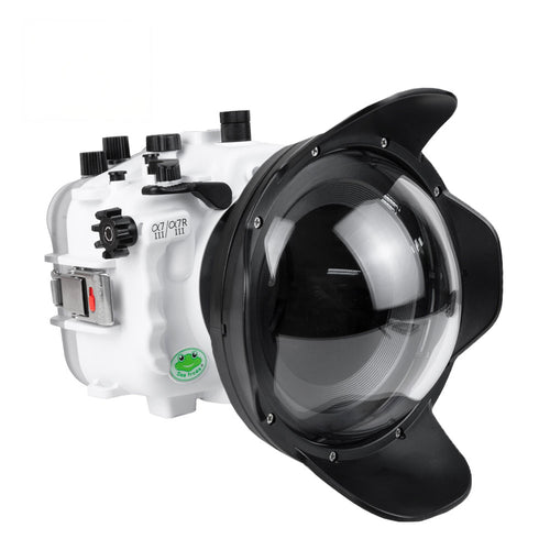 SeaFrogs Salted Line Series Sony A7III / A7RIII 40M/130FT Waterproof camera housing with 6" Dome port V.1. White