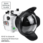 Sea Frogs Salted Line Series Sony A7III / A7RIII 40M/130FT Waterproof camera housing with 6" Glass Dome port V.7 (zoom gear included). White