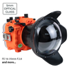 Sea Frogs Salted Line Series Sony A7III / A7RIII 40M/130FT Waterproof camera housing with 6" Glass Dome port V.2 (zoom gear included). Orange