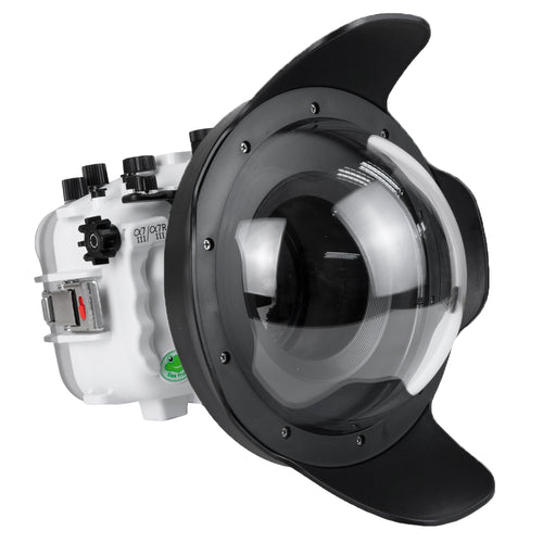 SeaFrogs Salted Line Series Sony A7III / A7RIII 40M/130FT Waterproof camera housing with 8" Dome port V.8. White