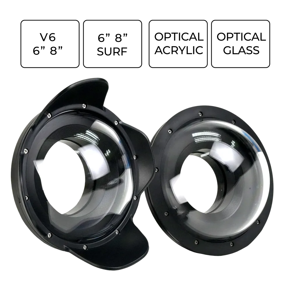 [v6] Sea Frogs Salted Line V6 6'' Acrylic Dome Ports  for Underwater Camera Housings