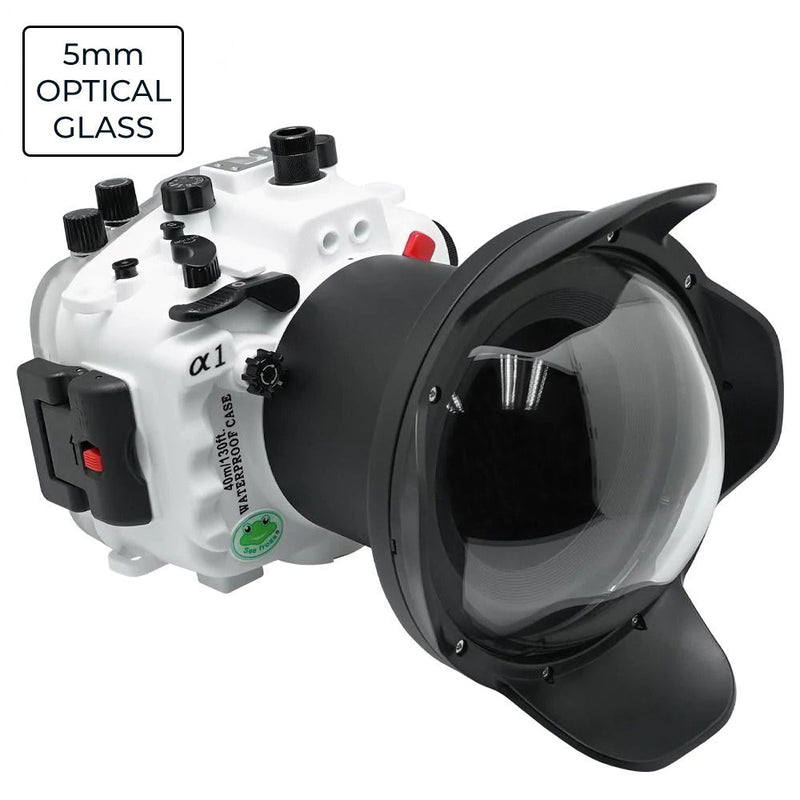 Sony A1 FE16-35mm F2.8 GM (zoom gear included) UW camera housing kit with 6" Glass Dome port V.2 (without standard port).White