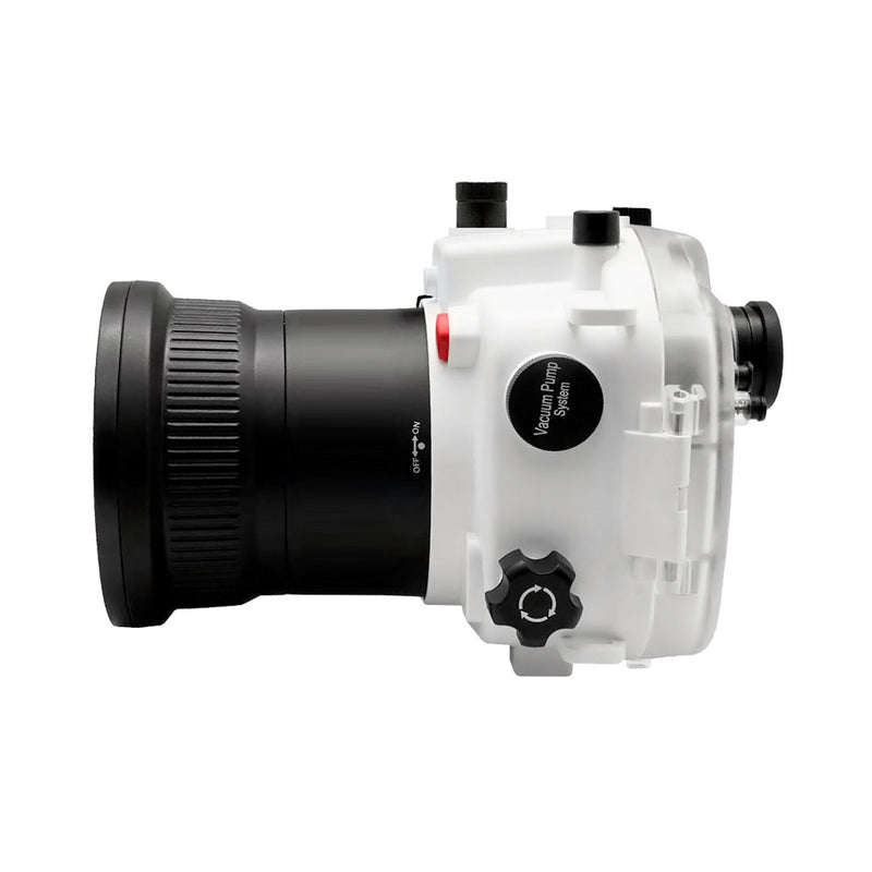Sony A7 III PRO V.3 Series 40M/130FT Underwater camera housing (Including Flat Long port) Focus gear for FE 90mm / Sigma 35mm included. White