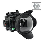 Sony A1 UW camera housing kit with 6" Optical Glass Dome port V.7 (without flat port).Black