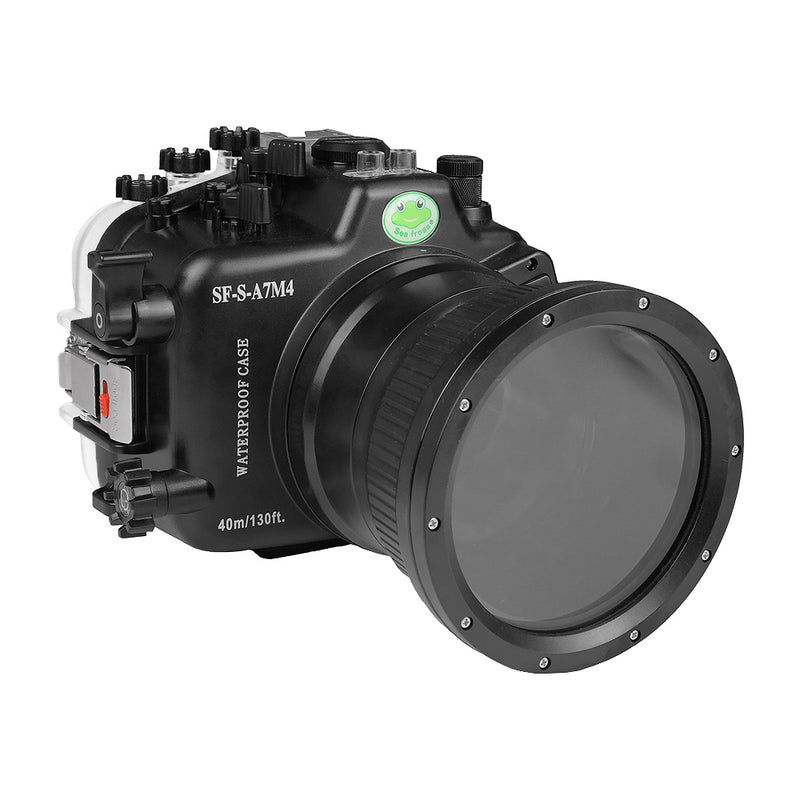 Sony A7 IV NG 40M/130FT Underwater camera housing Including Long Port (FE90mm/Sigma35mm Art).