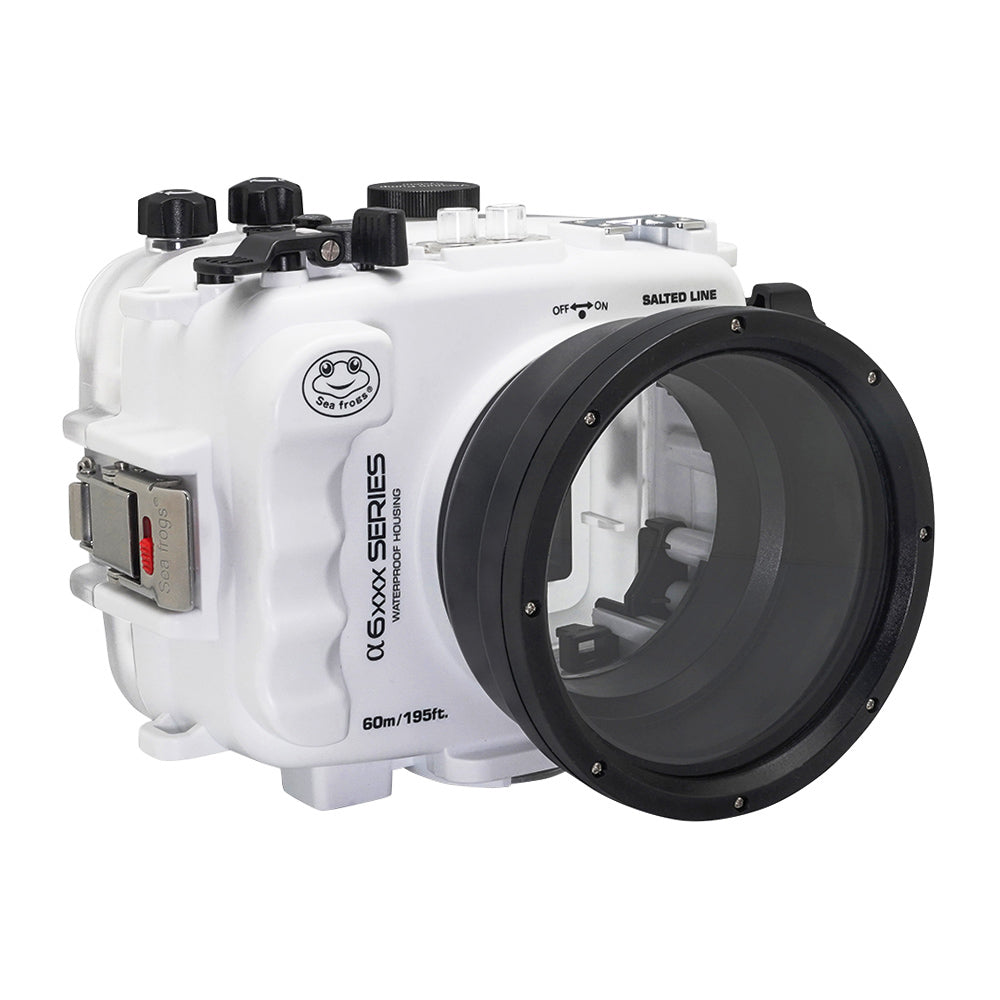 SeaFrogs 60M/195FT Waterproof housing for Sony A6xxx series Salted Line (White) - A6XXX SALTED LINE