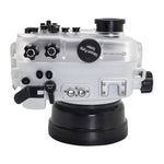 SeaFrogs 60M/195FT Waterproof housing for Sony A6xxx series Salted Line with pistol grip & 55-210mm lens port (White) / GEN 3