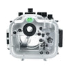 Sony A1 40M/130FT Underwater camera housing with 67mm threaded flat port for FE90mm macro lens (focus gear included) without standard port.Black