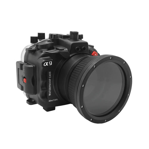 Sony A9 V.3 Series 40M/130FT Underwater camera housing with Zoom ring for FE16-35 F4 included. Black - A6XXX SALTED LINE