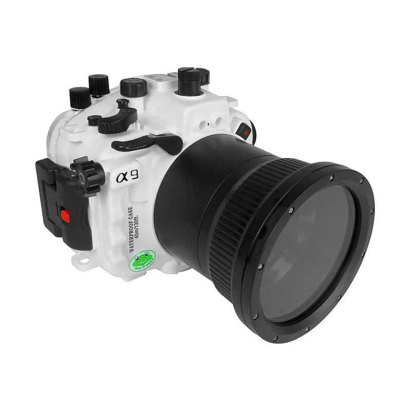 Sea Frogs 40M/130FT Underwater Housing A9 PRO v3 for Sony A9 Camera with Flat Long Port & Focus Gear for FE 90mm & Sigma 35mm Lenses - Ultimate Underwater Solution.